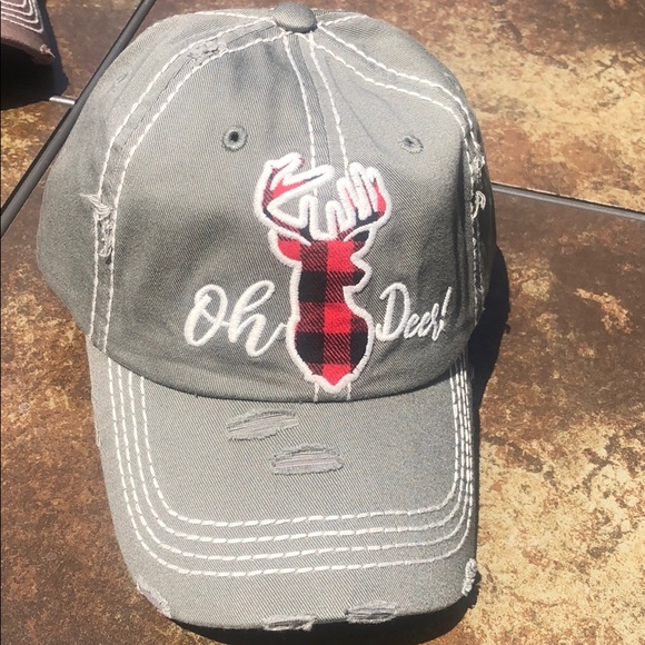 PLAID OH DEER WASHED VINTAGE BALLCAP - Picture 5 of 11